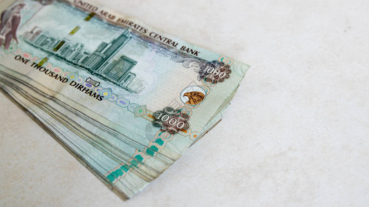 uae1000张迪拉姆纸币在明亮图片素材