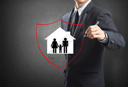 商业人员在保护家庭和房屋保险图片