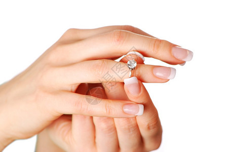 女人用钻石订婚背景图片