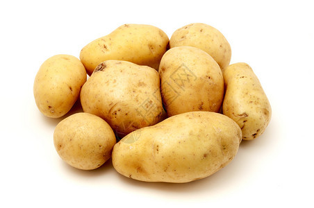 白色背景上的蒙娜丽莎土豆背景图片