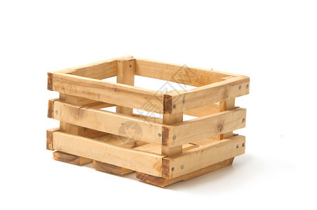 空的木制水果箱图片