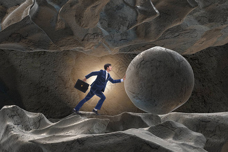 人高清图片克服问题和困难高清图片a商人对困难提出挑战的理念概高清