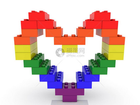 玩具积木的心形结构图片