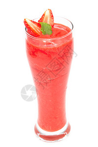 新鲜草莓冰沙健康果汁图片