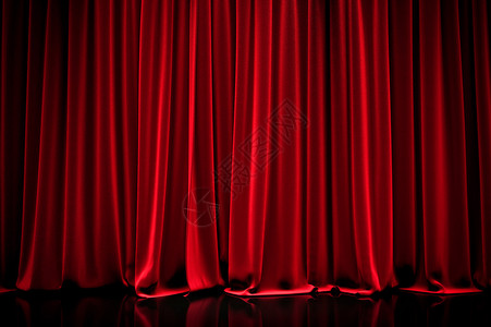 剧院里的红色闭幕图片素材