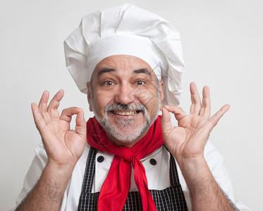 微笑迷人的厨师背景图片