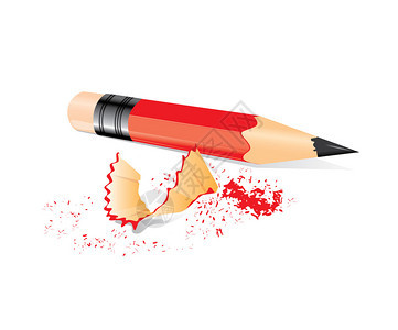 红铅笔配有更锋利的垃圾教图片