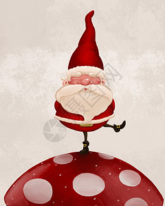 大红木耳上的小圣诞老人图片