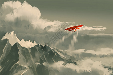 红双翼飞机越山上i说图片
