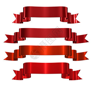 白色上隔离的红色丝绸卫星带设计元图片