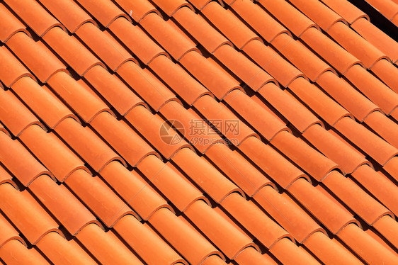 橙色陶瓷屋顶砖图片