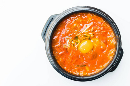 黑碗韩国辣汤背景图片