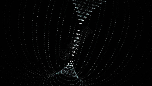 背景与同心环移动无线电波雷达或声纳的动画催眠的图形效果在隧道内移动深黑色抽象流动图片