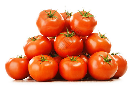 含有机西红柿的有机西红柿成分以白色图片