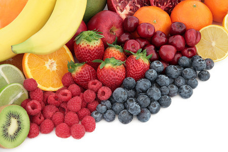 新鲜混合水果超食品背景选择图片