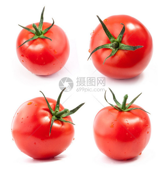 带有光影的西红柿在白色背景下被隔离图片