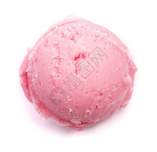 草莓冰淇淋球在白色背景中被隔背景图片