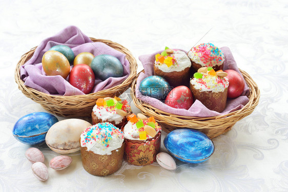 复活节静物复活节蛋糕复活节彩蛋巧克力蛋图片