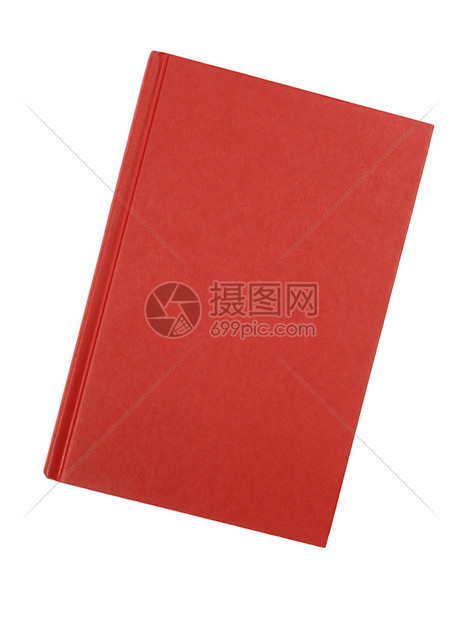 在白色背景下被孤立的普通红色硬背书前部封面图片