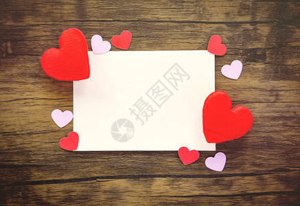 木制情人节卡片信封爱情邮件情人节字母卡片图片