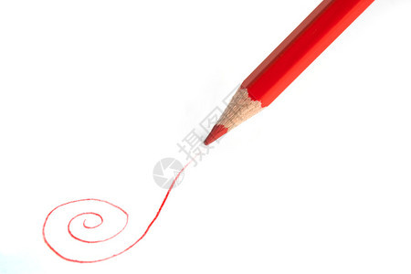 孤立在白色背景上的红色铅笔图片