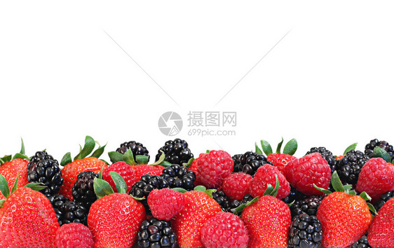 草莓黑莓和覆盆子边框图片