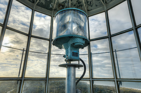 纽约长岛边缘蒙托克角灯塔的灯图片