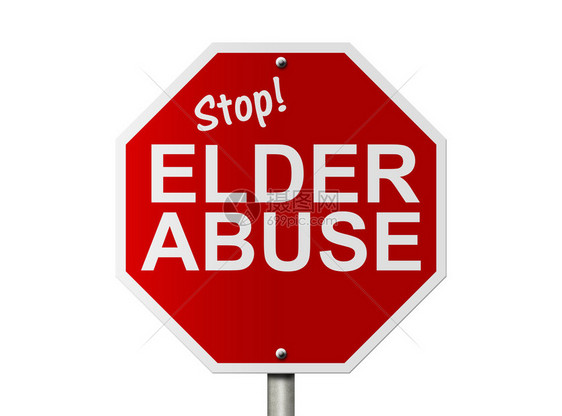 一个美国路标和停止虐待老人的字样图片