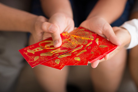 越南红信封在Tet节用钱背景图片