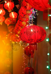 唐人街的新年灯笼图片