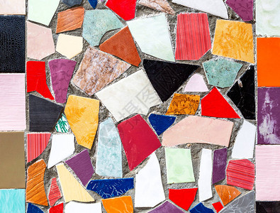 碎陶瓷砖作为创造背景的抽象多图片