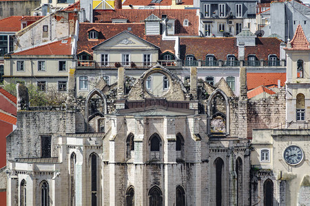 卡莫修道会在里斯本毁坏修图片