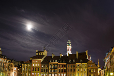 波兰首都华沙旧城广背景图片