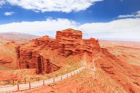 疫情,雷神山,火神山红砂岩景观背景