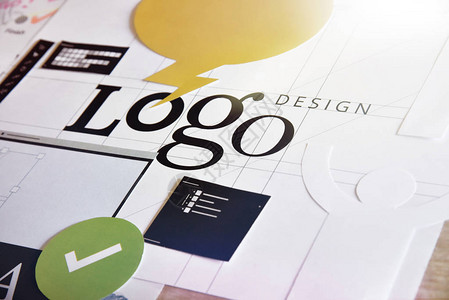 标识设计和开发品牌设计图形设计服务创造工作流程的概念图片