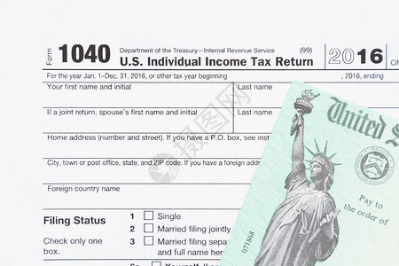美国联邦税收1040所得税表格附货图片
