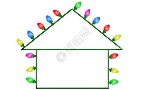 圣诞节的灯光以白色背景图片