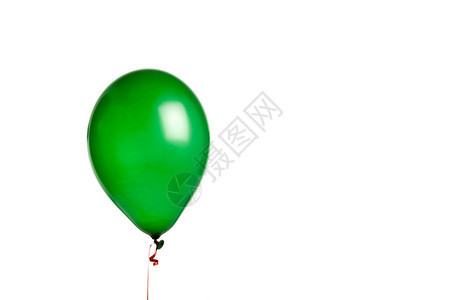 绿色气球用红色字符串图片