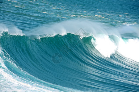 海面上掀起的蓝色巨浪图片
