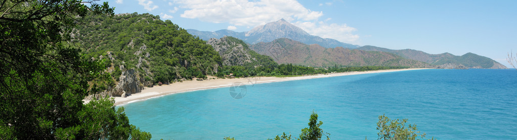 奥林马斯海岸的全景观望海图片