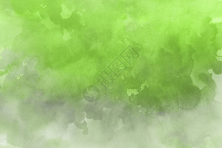 纸抽象背景上的绿色水彩颜料图片