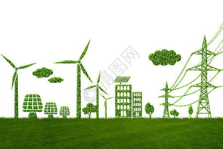 绿色能源概念3d渲染图片