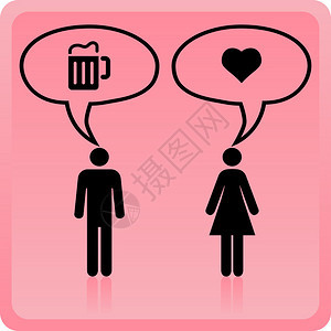 男人和女人的图标在粉红色背景上是不图片