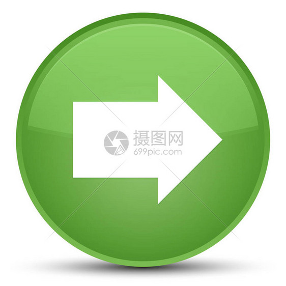 在特殊的软绿圆按钮抽象显示上孤立的图片