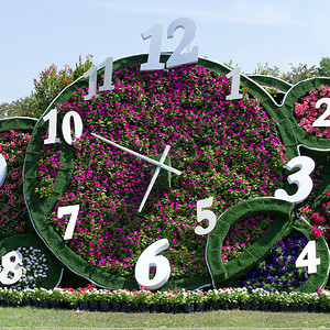 花饰是公园里的时钟图片