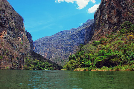 墨西哥的苏米德罗峡谷船运最受欢迎的地方背景图片
