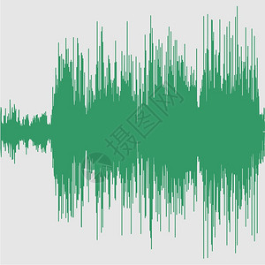 灰色上绿色的声波插图背景图片
