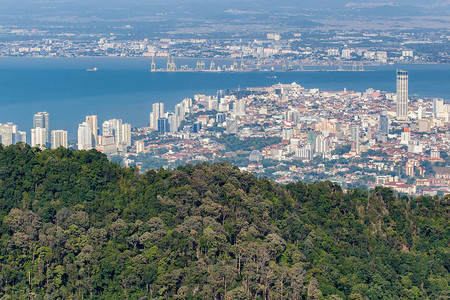 马来西亚宾南岛首府乔治敦的顶端景色图片