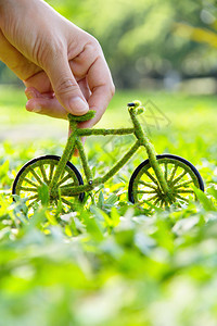 绿色自行车图标概念图片