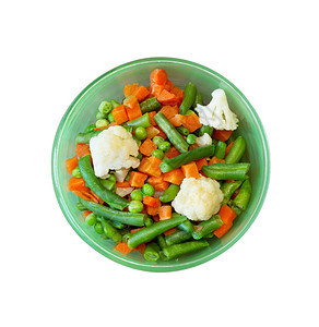 亚洲菜胡萝卜豆子青豆和绿板花椰菜混合蔬菜图片